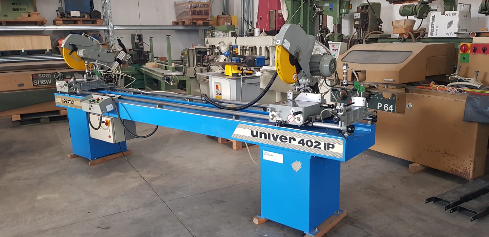 Troncatrice doppia per legno usata Pertici Ce